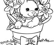 Coloriage Lapin mignon avec l'escargot