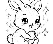 Coloriage Lapin mignon kawaii