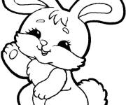 Coloriage Lapin mignonne te salue