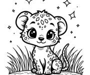 Coloriage l&eacute;opard mignon