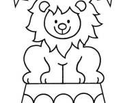 Coloriage et dessins gratuit Lion de Cirque trop mignon à imprimer
