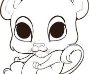 Coloriage Lionceau mignon au beau yeux