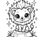 Coloriage Lionceau mignon et adorable
