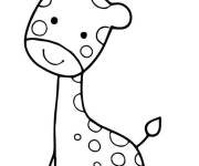 Coloriage et dessins gratuit Mignon girafe facile à imprimer