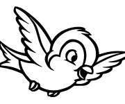 Coloriage Oiseau mignon en volant