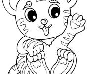 Coloriage Peti tigre poilu adorable