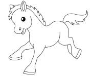 Coloriage Petit cheval adorable galopant