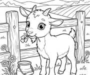 Coloriage Petit chevreau mignon