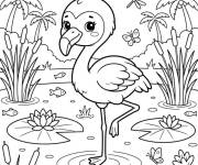 Coloriage Petit flamant mignon
