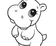Coloriage Petit Hippo mignonne