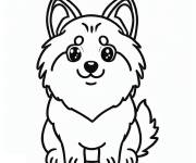 Coloriage Petit Husky debout