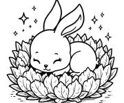 Coloriage Petit lapin mignon qui sourit
