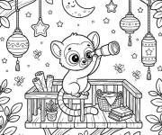 Coloriage Petit l&eacute;murien mignon