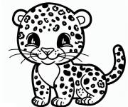 Coloriage Petit l&eacute;opard mignon