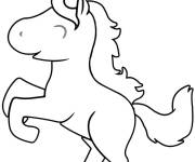 Coloriage Petit Licorne magique en sautant