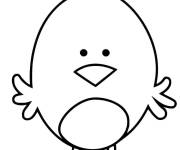 Coloriage Petit Oiseau mignon en contour