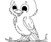 Coloriage Petit oiseau mignon qui gazouille