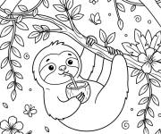 Coloriage Petit paresseux mignon