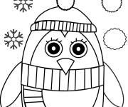 Coloriage Petit Pingouin heureux &agrave; motif