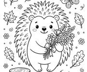 Coloriage Petit porc-&eacute;pic mignon