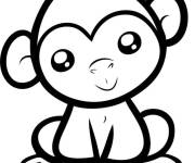 Coloriage Petit singe amusant