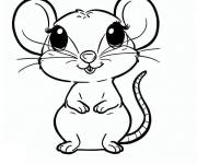 Coloriage Petit souris adorable pour enfants