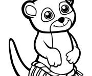 Coloriage Petit suricate mignon s'amuse