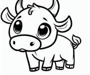 Coloriage Petit taureau mignon