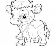 Coloriage Petit veau mignon