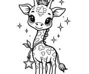 Coloriage Petite girafe mignonne