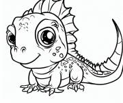 Coloriage Petite Iguane mignonne
