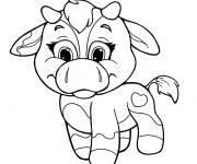 Coloriage Petite Vache trop mignonne