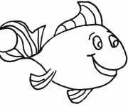 Coloriage Poisson mignon dessin&eacute; &agrave; la main