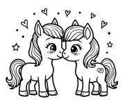 Coloriage Poneys mignons