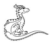 Coloriage et dessins gratuit Profil de Dragon trop mignon à imprimer