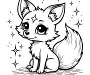 Coloriage Renard magique trop mignon