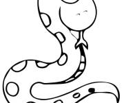 Coloriage et dessins gratuit Serpent trop Mignon style cartoon à imprimer