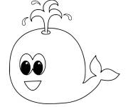 Coloriage et dessins gratuit Simple baleine adorable à imprimer