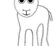 Coloriage Simple contour d'un agneau mignon