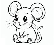 Coloriage Souris mignonne chibi