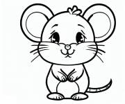 Coloriage Souris mignonne triste