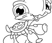 Coloriage Tortue trop mignon de cartoon