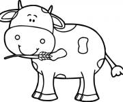 Coloriage Vache mignonne avec une fleur cp