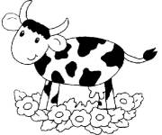 Coloriage Vache mignonne en noir et blanc