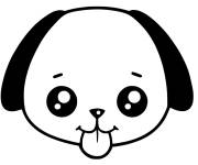 Coloriage Visage d'un chiot mignon