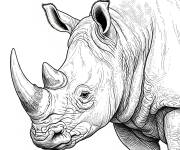 Coloriage Aper&ccedil;u de Rhinoc&eacute;ros R&eacute;aliste
