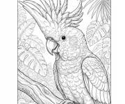 Coloriage Cacato&egrave;s &agrave; huppe jaune r&eacute;aliste