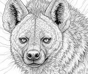 Coloriage Chien-hy&egrave;ne r&eacute;aliste