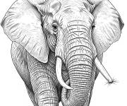 Coloriage Gros &Eacute;l&eacute;phant R&eacute;aliste