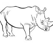 Coloriage et dessins gratuit Gros Rhinoc&eacute;ros r&eacute;aliste à imprimer